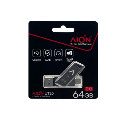 MEMORIA USB UT20 AION 32/64/128 GB 3.0 METAL PLATA USB C 