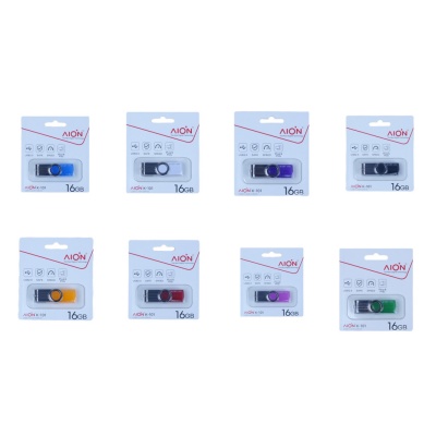 MEMORIA USB AION 16GB  K101 GIRATORIA VARIOS COLORES 
